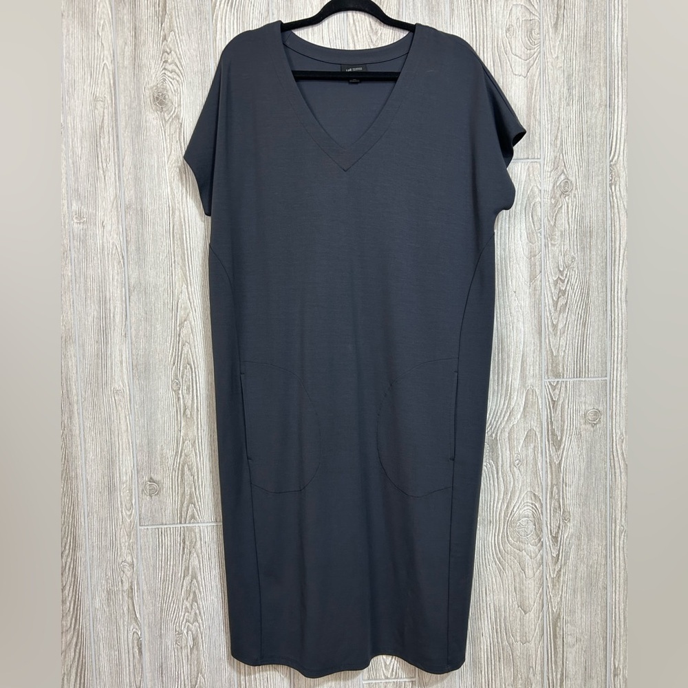 J. Jill Wherever Collection Dark Gray Midi Shirt Dress Size Large Tall